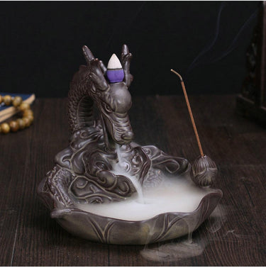 Smoke Breathing Ceramic Dragon Incense Burner